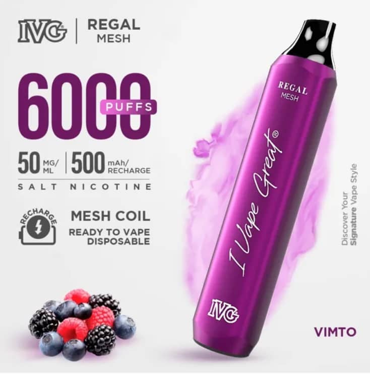 Ivg Regal Disposable Vape 6000 Puffs with Different Flavours 2