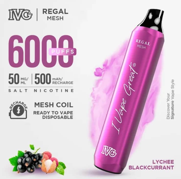 Ivg Regal Disposable Vape 6000 Puffs with Different Flavours 9