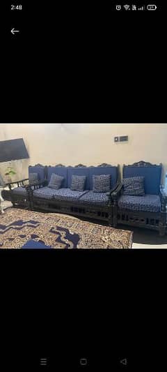 Wooden 5 seater sofa set very strong quality 0
