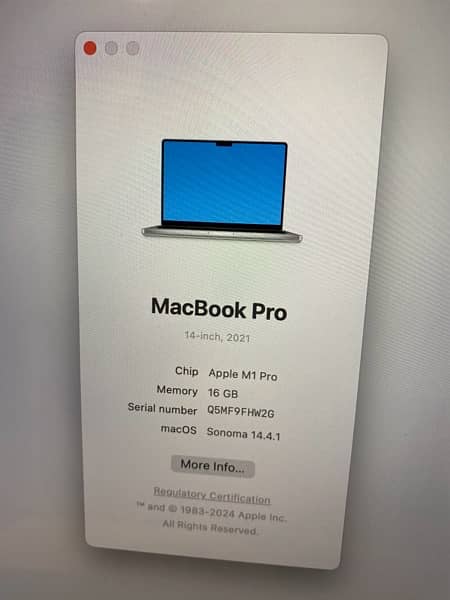 MacBook pro chip M1 16/512 14” 8