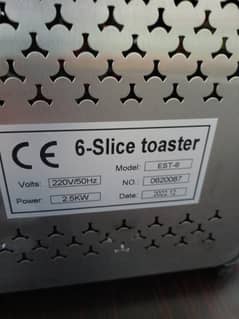 Bread toaster 6 slot electric