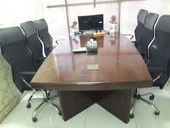 Conference Table with Six Revolving Chairs for Sale