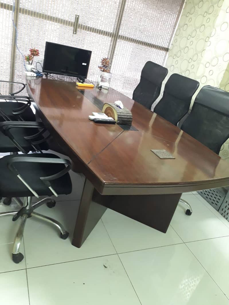 Conference Table with Six Revolving Chairs for Sale 2