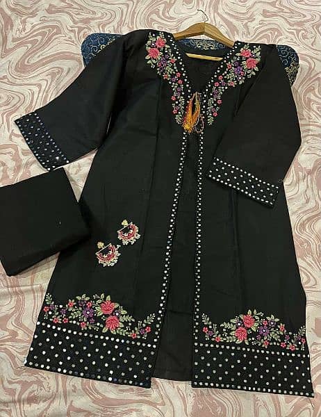embroidery stylish printed lawn stitched readymade 3pc woman's suit 4