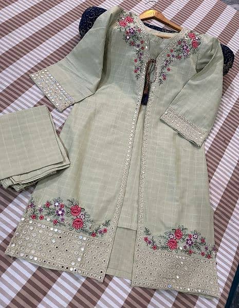 embroidery stylish printed lawn stitched readymade 3pc woman's suit 5