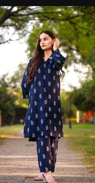 2 PCs women stitched linen suit with free delivery 1