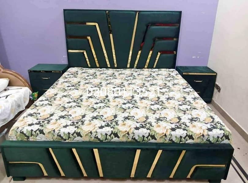 Double bed/King size bed/Poshish Bed set/Wooden bed/Furniture 6