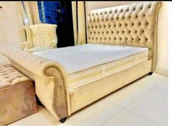 Double bed/King size bed/Poshish Bed set/Wooden bed/Furniture 9