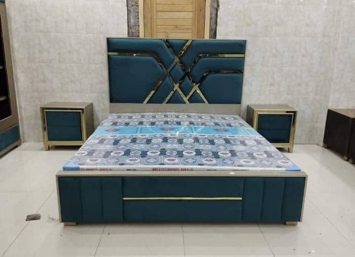 Double bed/King size bed/Poshish Bed set/Wooden bed/Furniture 12