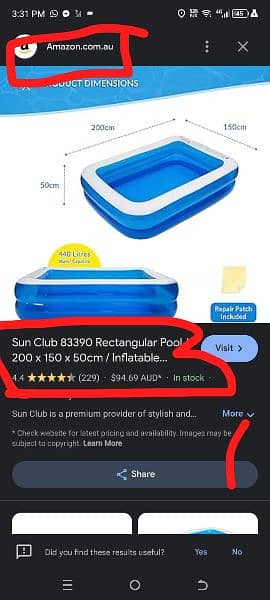 Sun club 833390 rectangular pool 12