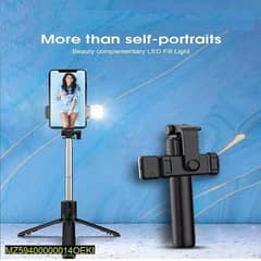 selfie stick with Led light Mini tripod stand