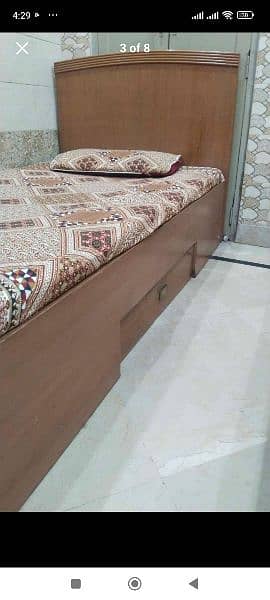 single bed with mattress side table 1