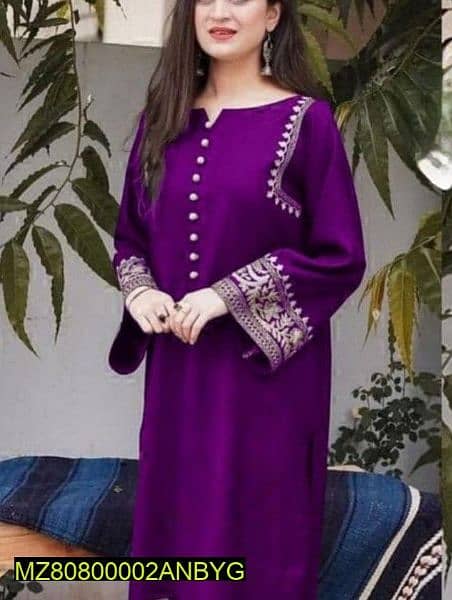 2pc linen embroidered stitched suit 1