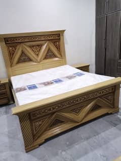 Double Bed with 2 side tables, Dewaan and Dressing Table