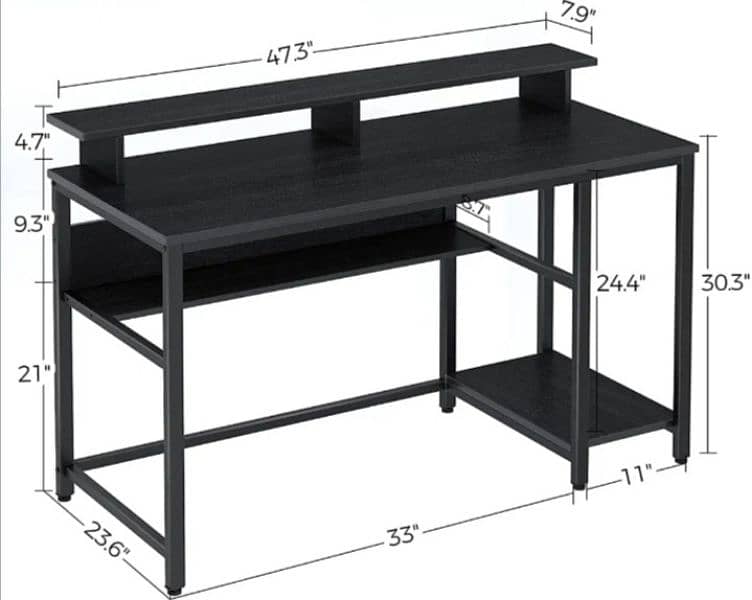 ist class black color office/study table with free Office chair deal. 1