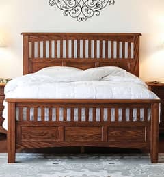 Designer Super Queen/King Size Wooden Bed |  Pine, oak, Walnet