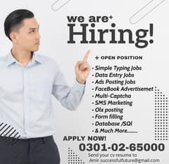 We are looking males & females for form filling online jobs