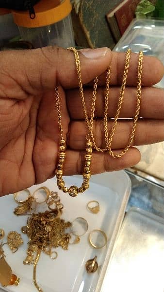 impoted gold set rings chain mala 3