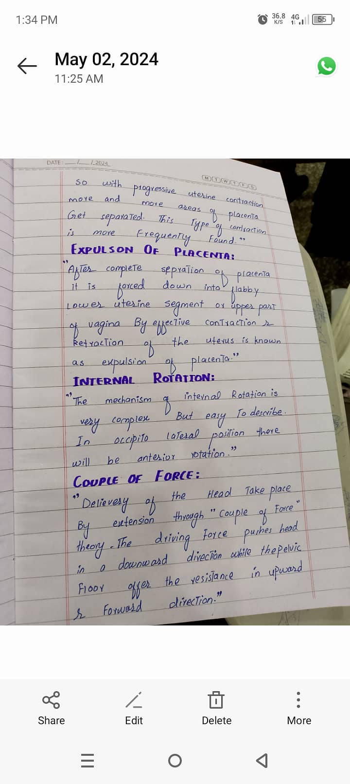 Hand written assignment work 8