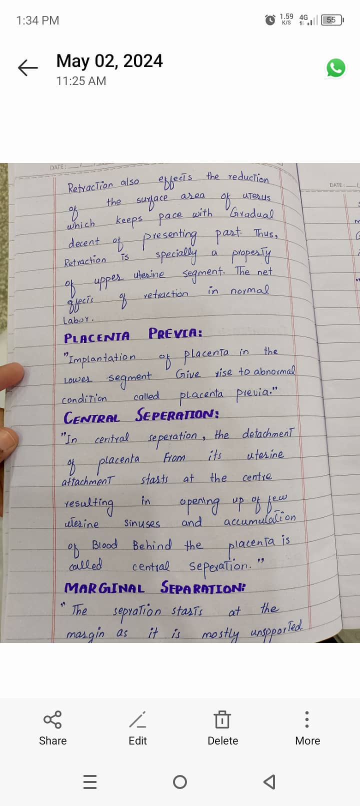 Hand written assignment work 9