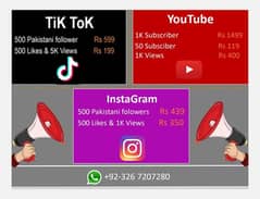 YouTube. tiktok. instgram