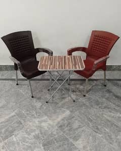 Plastic 2 chairs 1 Lamination sheet folding table set