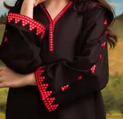 ladies unstitched hand embroidery cotton suits