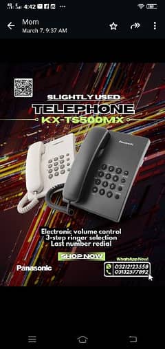 PANASONIC S500 TELEPHONE SET CONTACT 03212123558 0