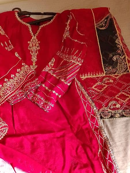 Naqshi Original Red Sharara shirt 1