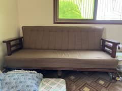 5-Seater Wooden Sofa Set (Multifoam Mattress) and Table.