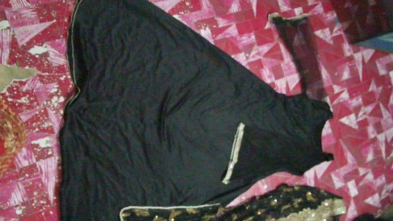 black coat + soft silk black maxi full size+ duppata + trouser 8