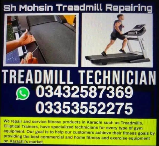 Treadmill Repairing Services/Treadmill belt Replacement Expert 1
