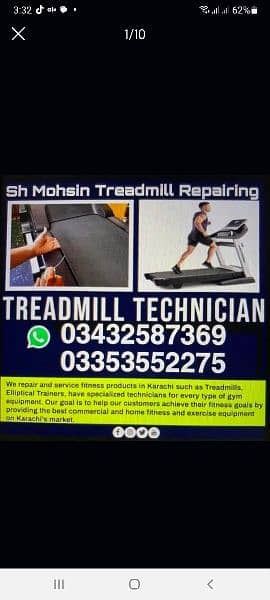 Treadmill Repairing Services/Treadmill belt Replacement Expert 2