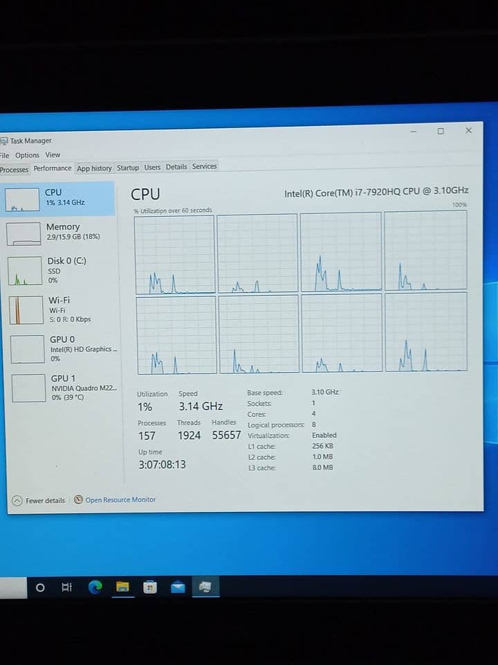 dell precision 7520 core i7 7th gen HQ 4gb nvidia quadro m2200 1