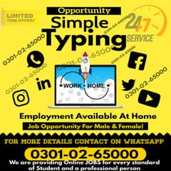 We want males & females to join our team of online simple typing job