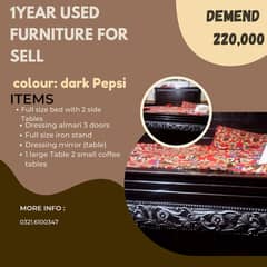 1 year used furniture for sell