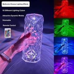 16 Colors Diamond Rose Crystal Lamp   Usb Rechargeable Table Lamp