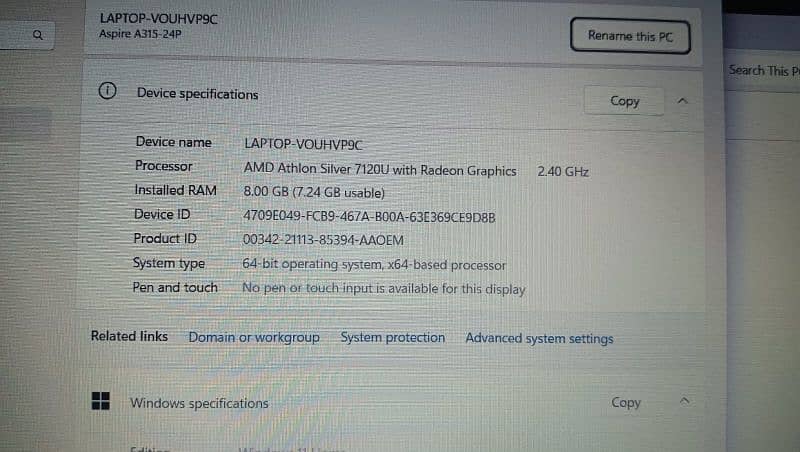 Acer Aspire 3 15 AMD Athlon Silver - Laptop 4