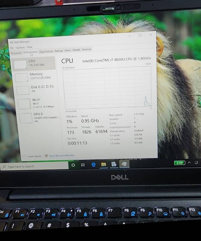 DELL LATITUDE 7490 CORE i7 GEN. 8th 16GB DDR4 RAM 256G SSD FHD BACKLIT 5