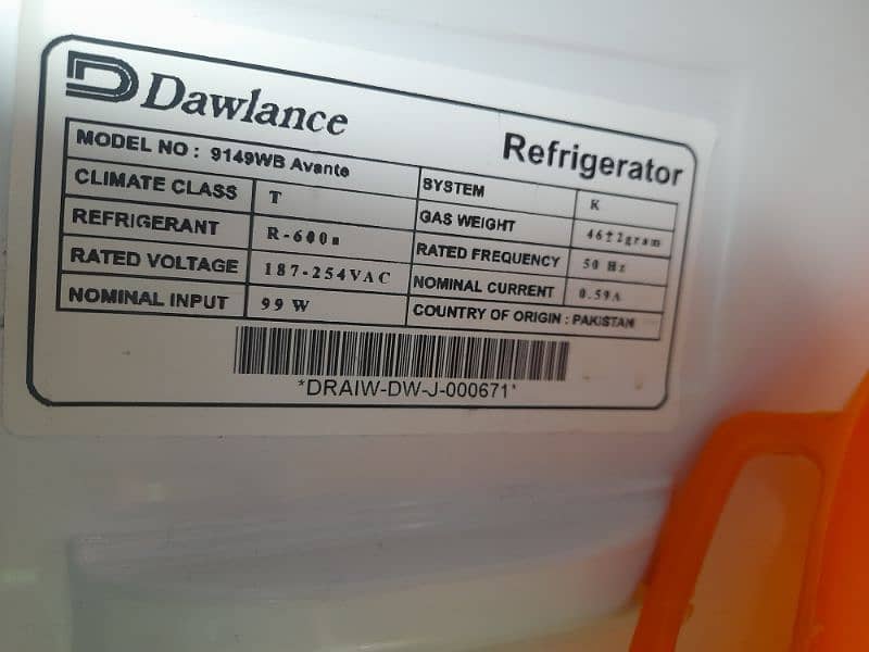 Dawlance refrigerator Model 9149 WB 4