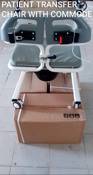 Patient Transfer Lifter Wheel Chair with Commode 5