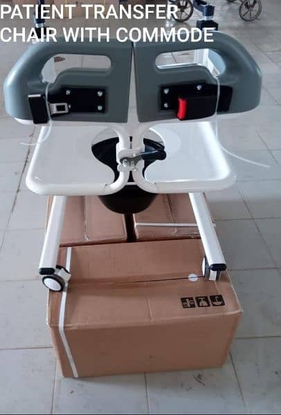 Patient Transfer Lifter Wheel Chair with Commode 6
