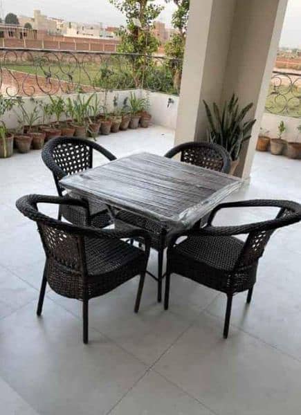 Outdoor Rattan garden, caffe, Restaurant, dining chairs set 4