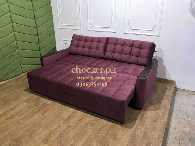 sofa cum bed with 1 year brand warranty or 10 year molty foam warranty 14