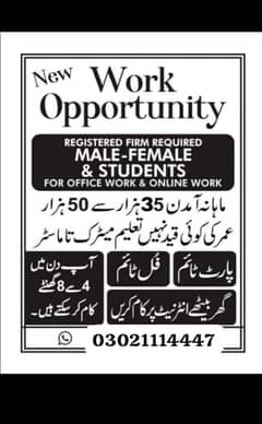 part time and full time jobs are avaliable in the lahore