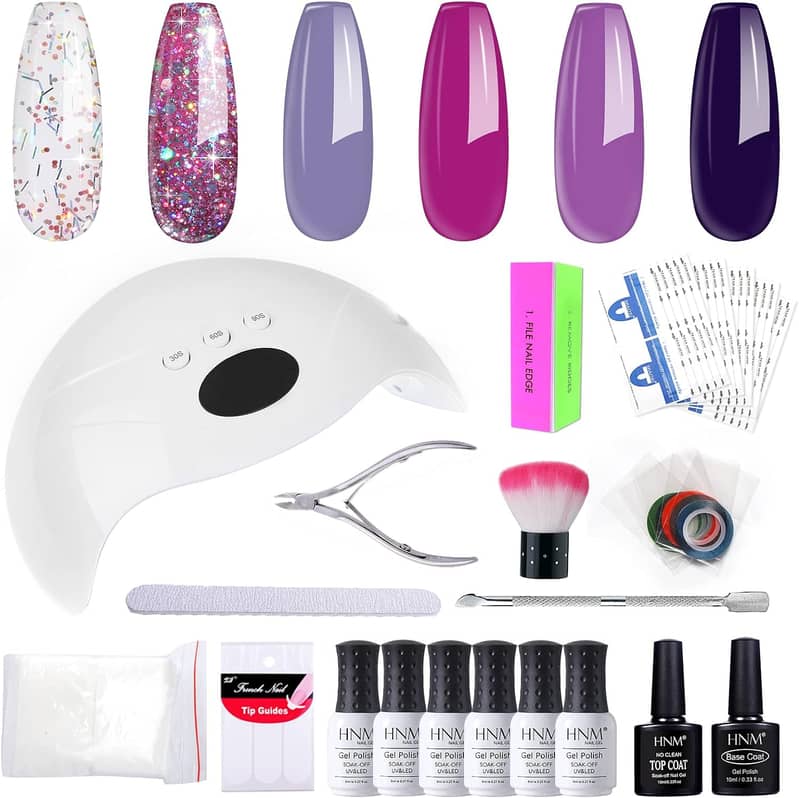 6 Colors Gel Nail Starter Kit with 48W LED Curing Lamp  C966 0
