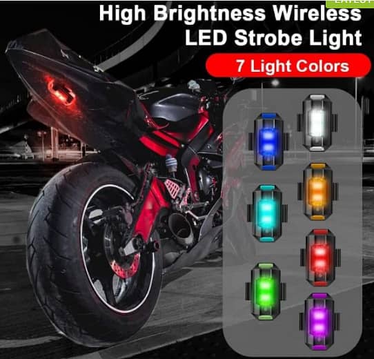 2PCS UNIVERSAL LED AIRCRAFT STROBE LIGHTS MOTORCYCLE ANTI COLLISION WA 0