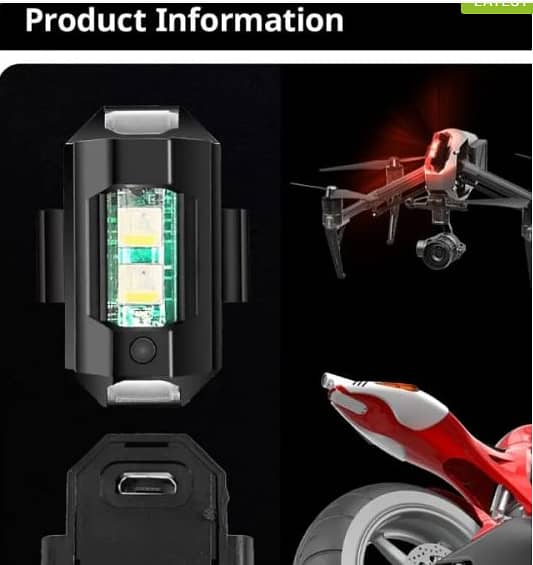 2PCS UNIVERSAL LED AIRCRAFT STROBE LIGHTS MOTORCYCLE ANTI COLLISION WA 3