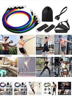 POWER EXERCISE RESISTANCE BAND SET 5 IN 1 FITNESS BAND EQUIPMENT FOR M