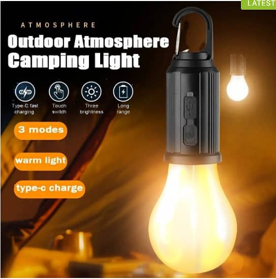 RECHARGEABLE LED LAMP BULB, EMERGENCY CAMPING LIGHTS WITH CLIP HOOK, M 2